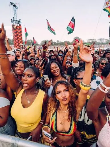 Festival-goer celebrating